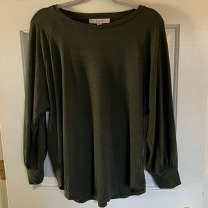 LOFT Size M Balloon Sleeve Top